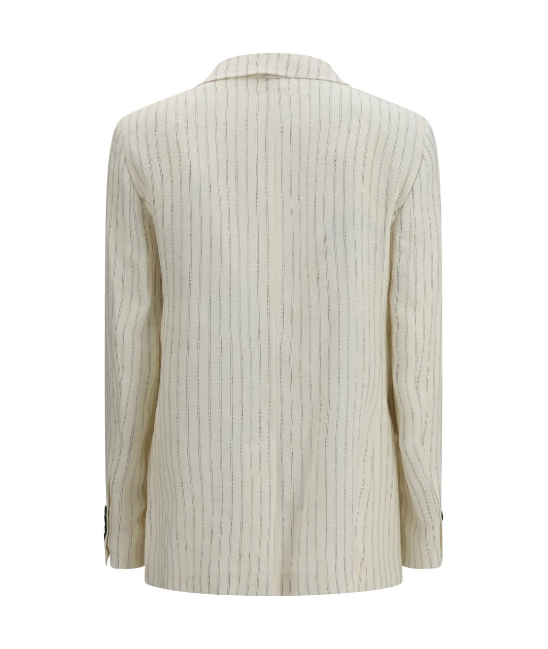 MAX MARA STUDIO Бежевый льняной жакет/пиджак, фото 2