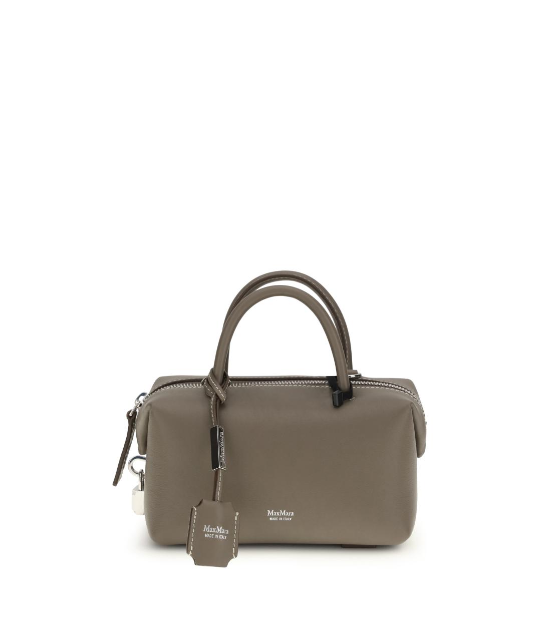 MAX MARA Серая кожаная сумка через плечо, фото 1