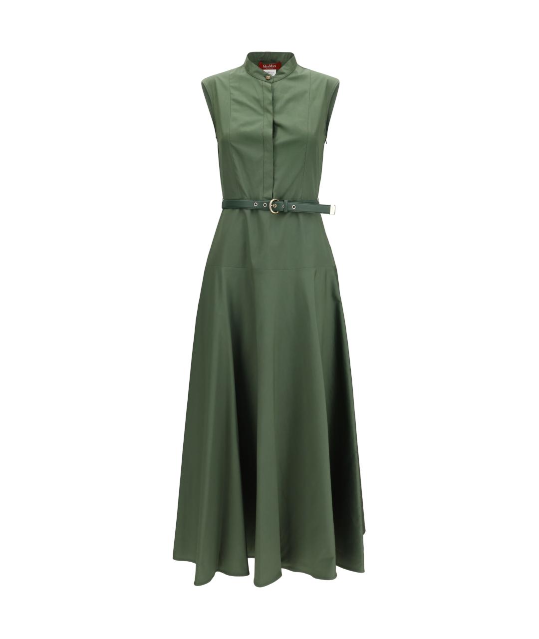 MAX MARA STUDIO Зеленые хлопковое повседневное платье, фото 1