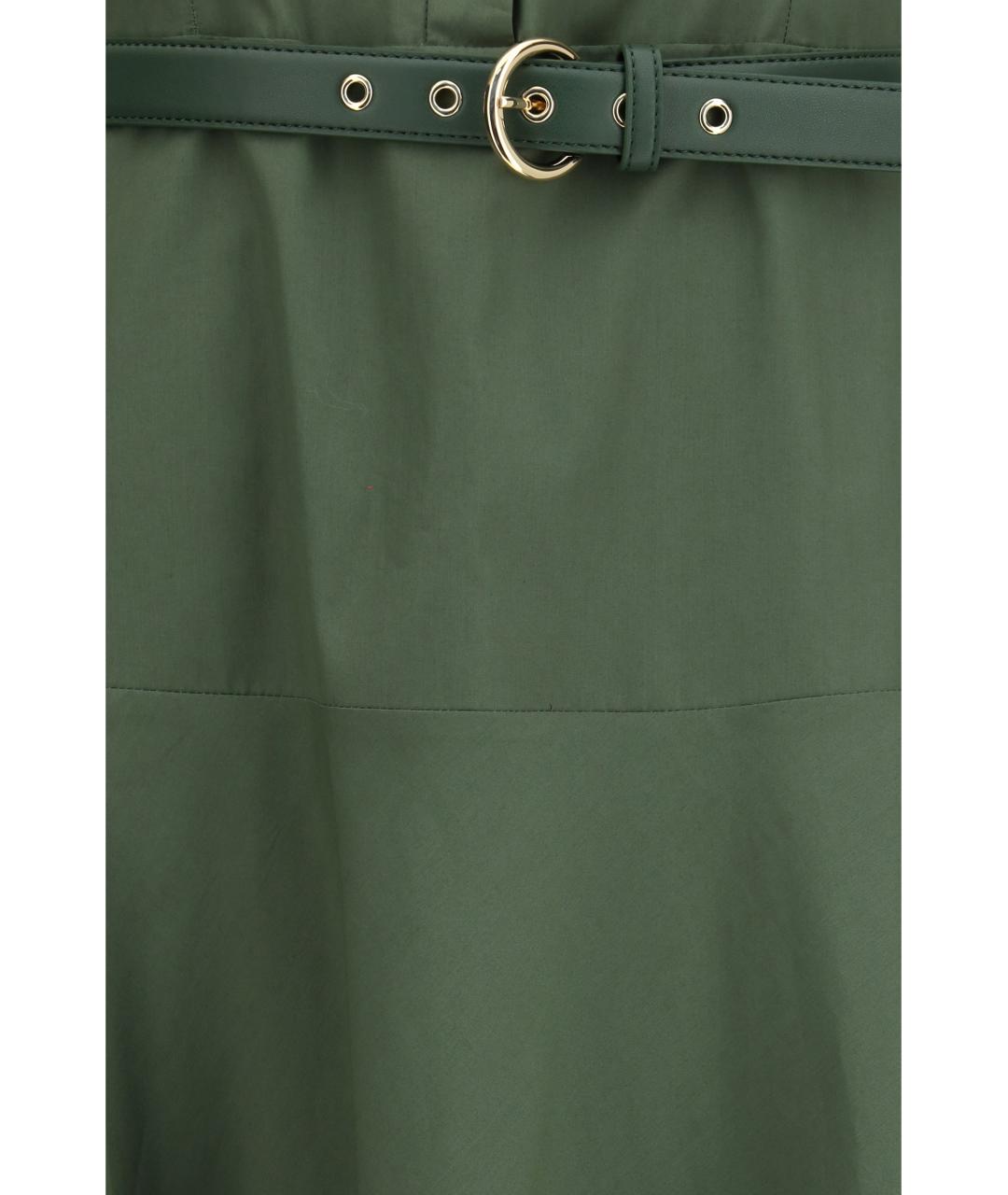 MAX MARA STUDIO Зеленые хлопковое повседневное платье, фото 3