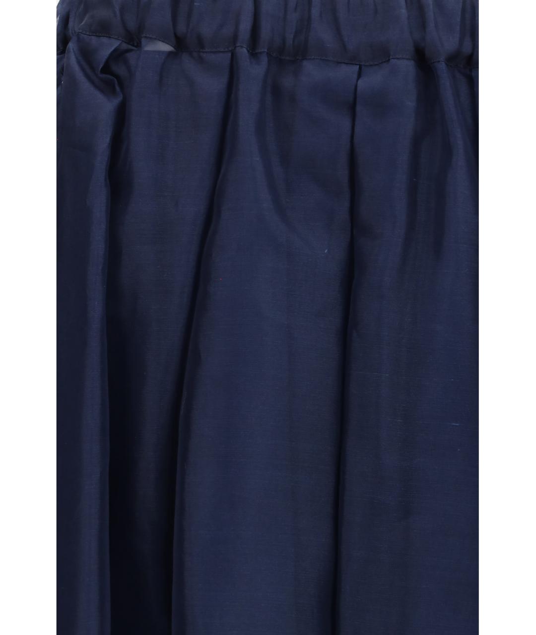 WEEKEND MAX MARA Синяя хлопковая юбка миди, фото 3