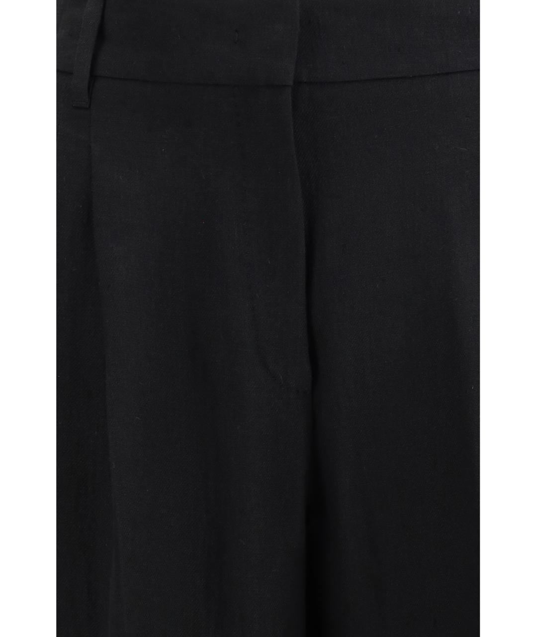 MAX MARA STUDIO Черные льняные прямые брюки, фото 3