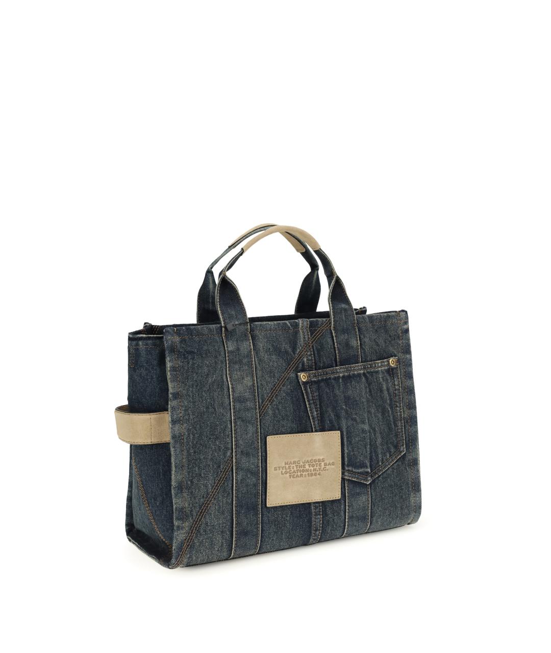 MARC JACOBS Темно-синяя хлопковая сумка тоут, фото 3