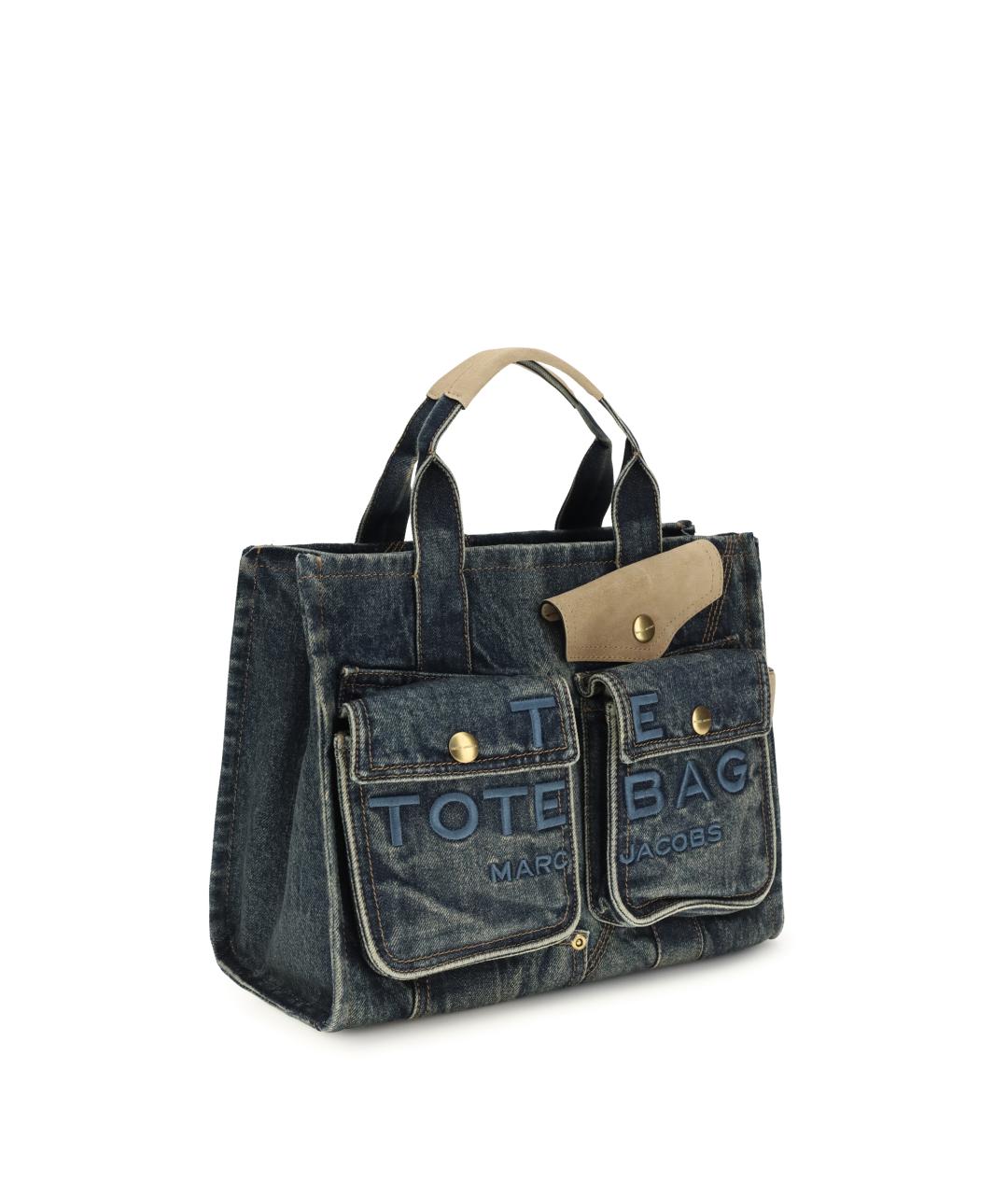 MARC JACOBS Темно-синяя хлопковая сумка тоут, фото 2