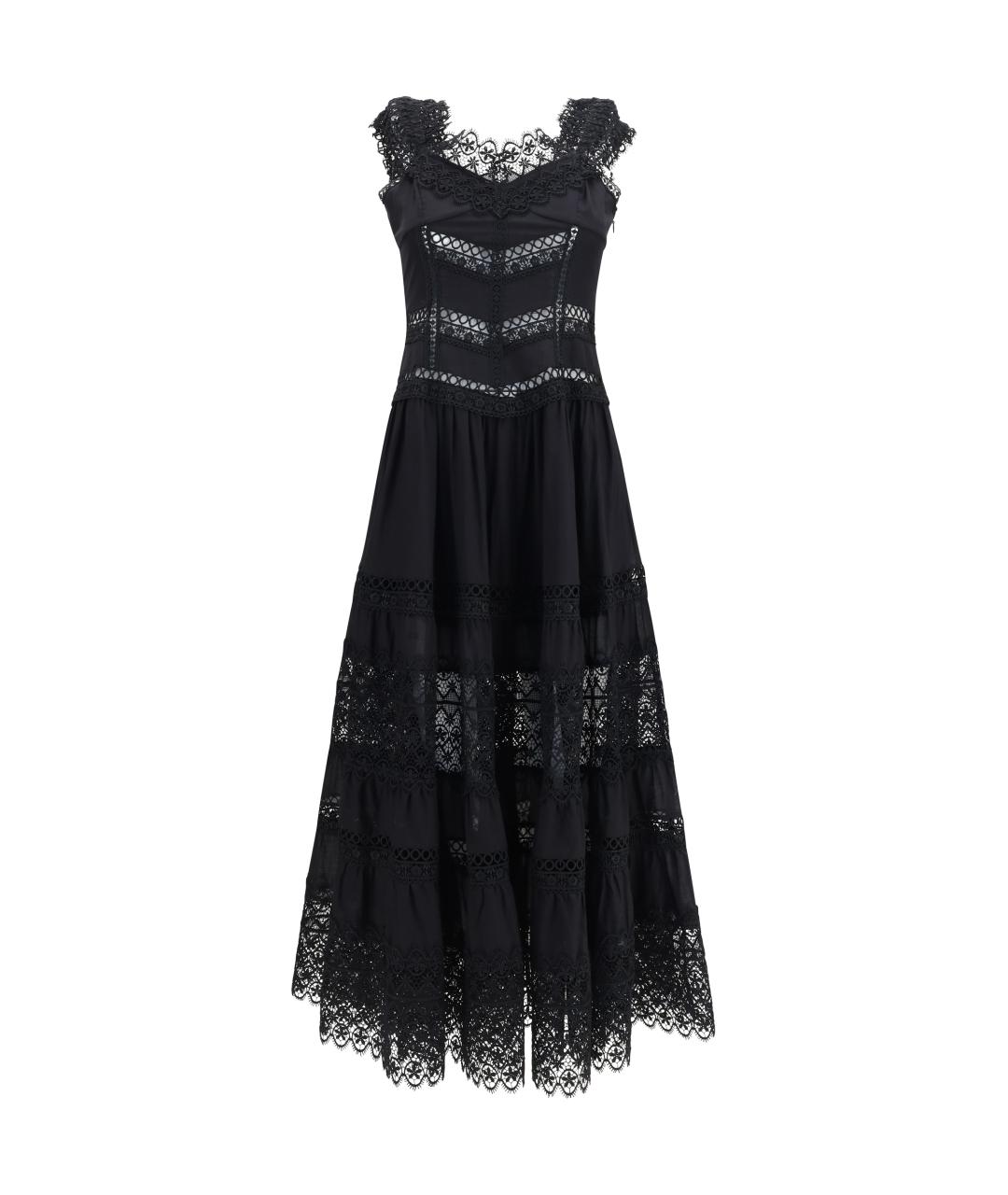 CHARO RUIZ Черное хлопковое повседневное платье, фото 1