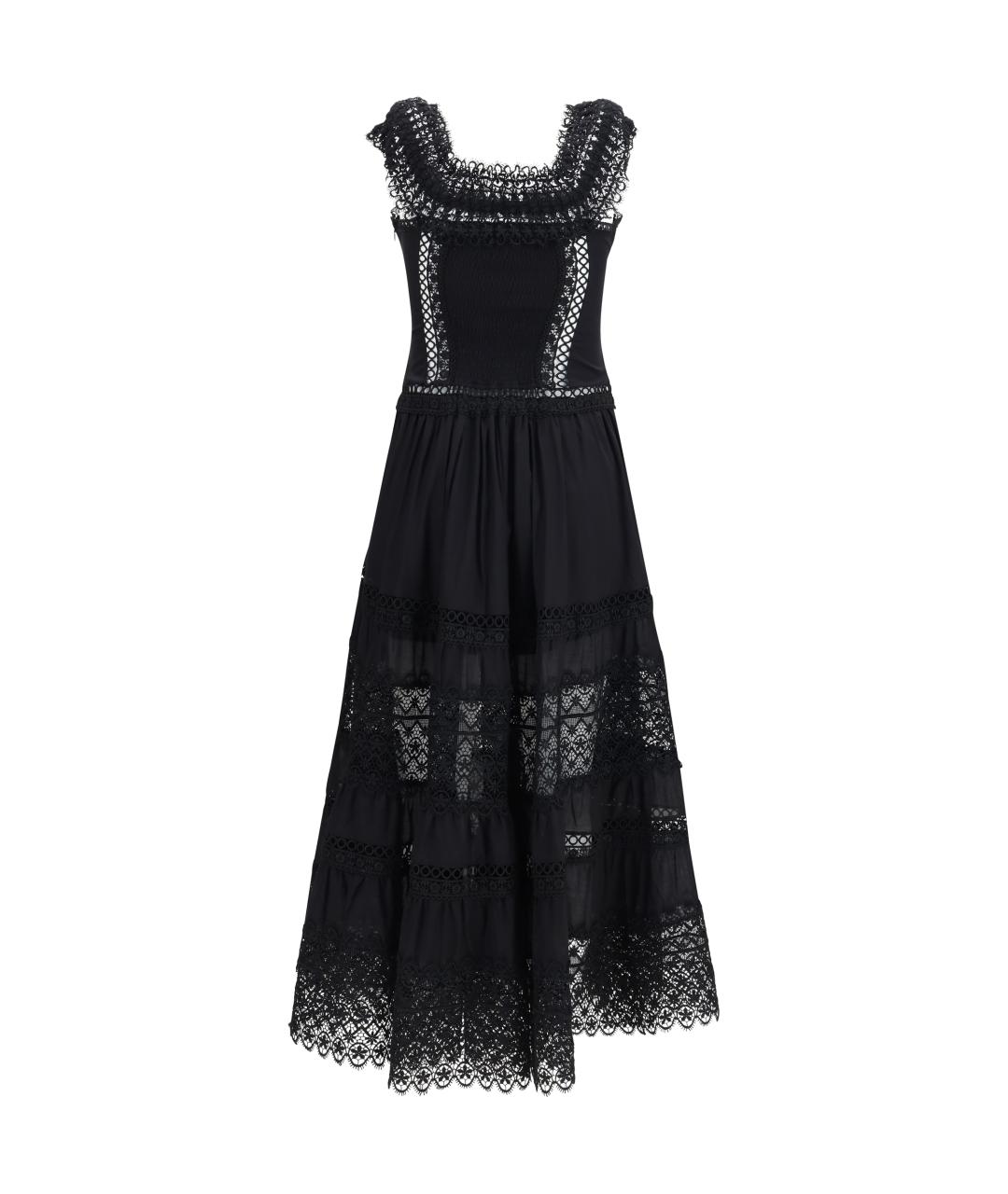 CHARO RUIZ Черное хлопковое повседневное платье, фото 2