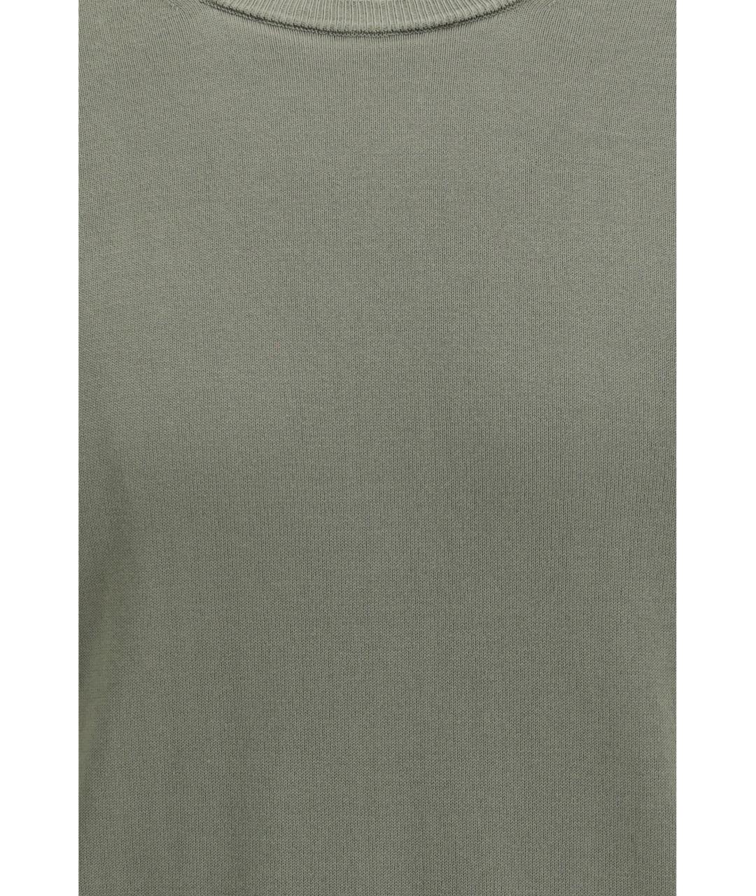 ROBERTO COLLINA Хаки хлопковый джемпер / свитер, фото 3