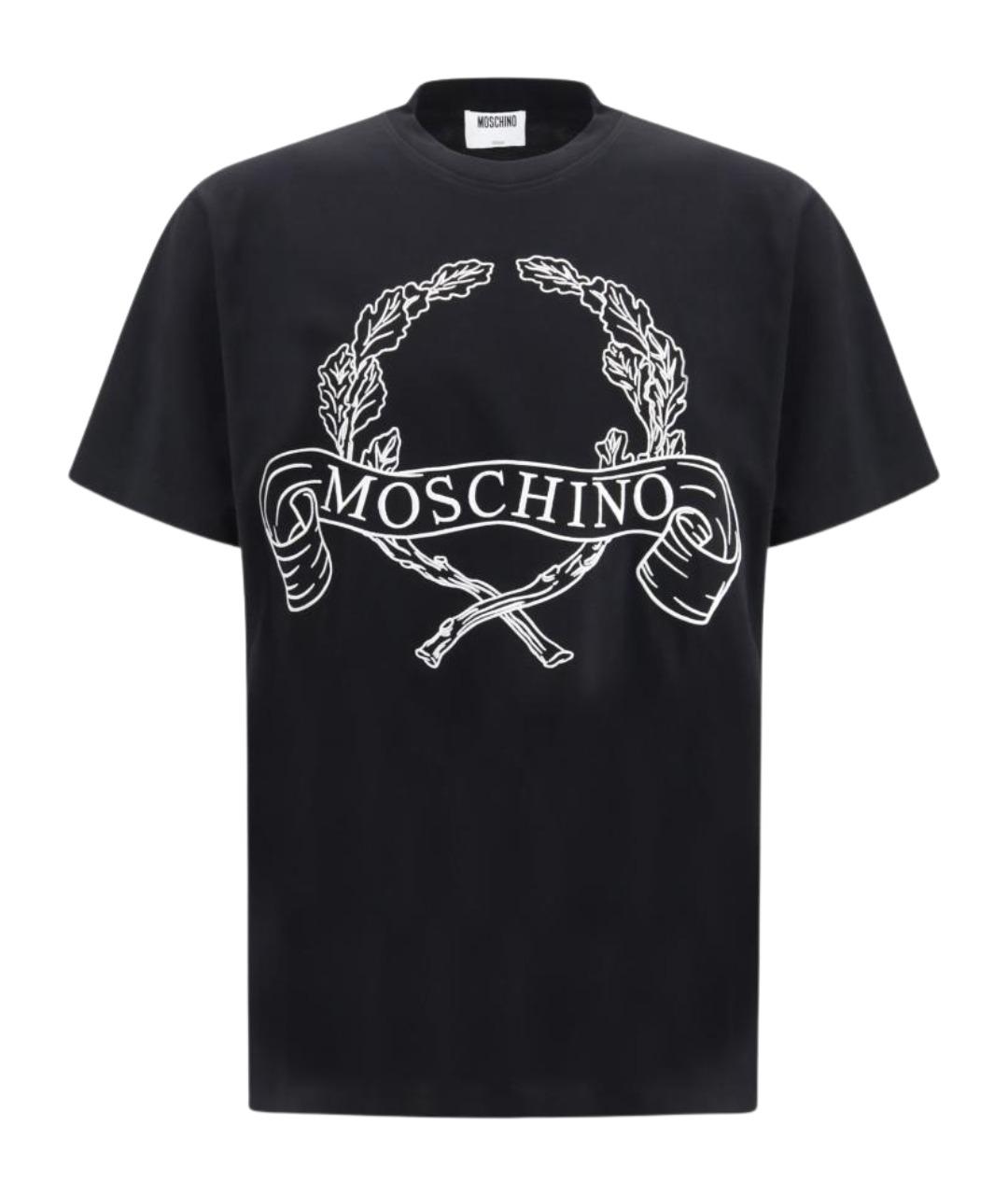 MOSCHINO Черная хлопковая футболка, фото 1