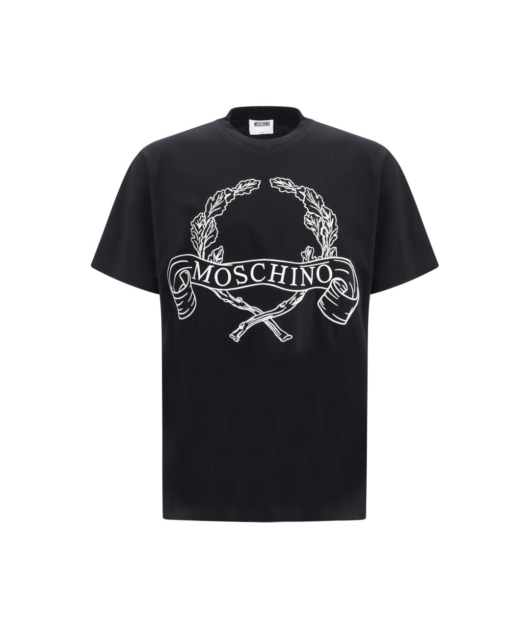 MOSCHINO Черная хлопковая футболка, фото 4