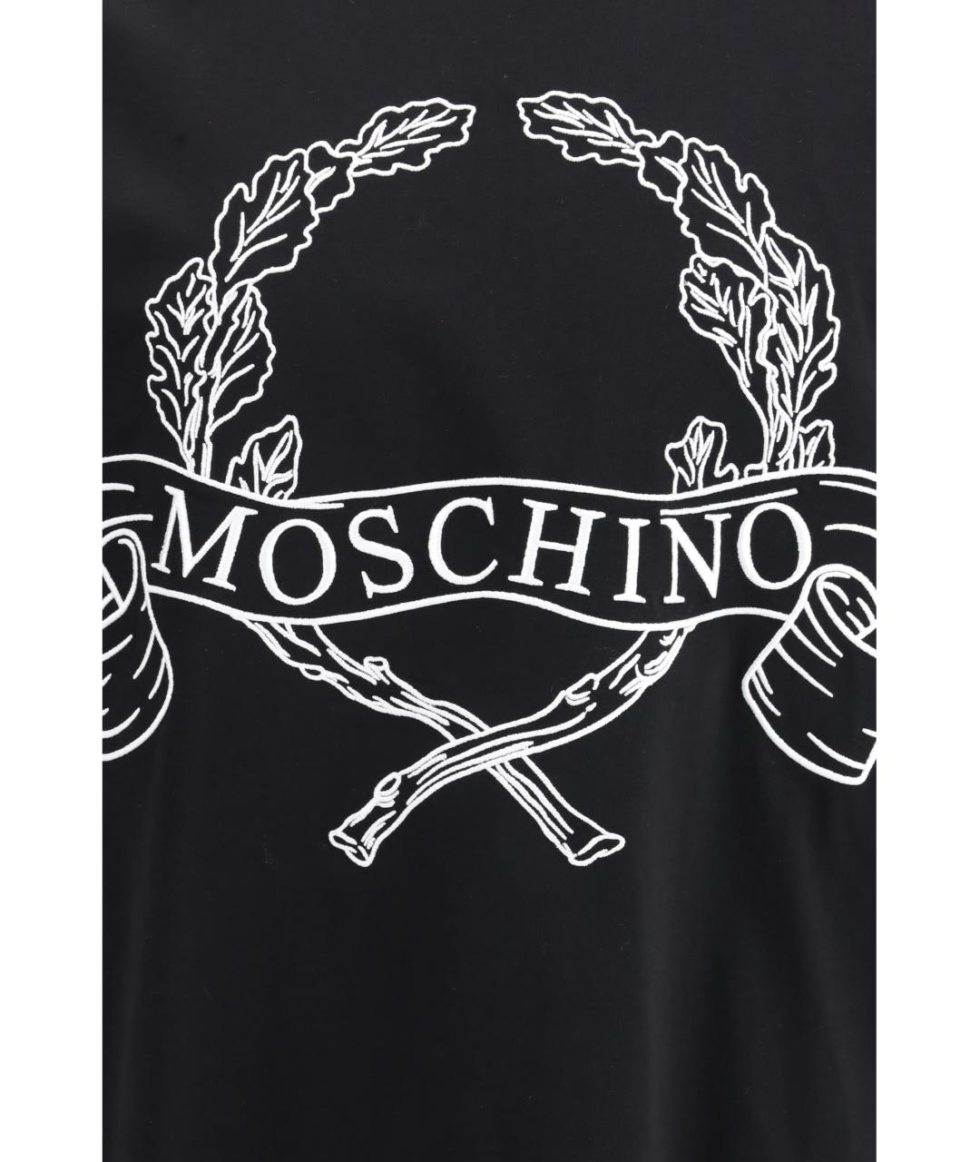 MOSCHINO Черная хлопковая футболка, фото 3