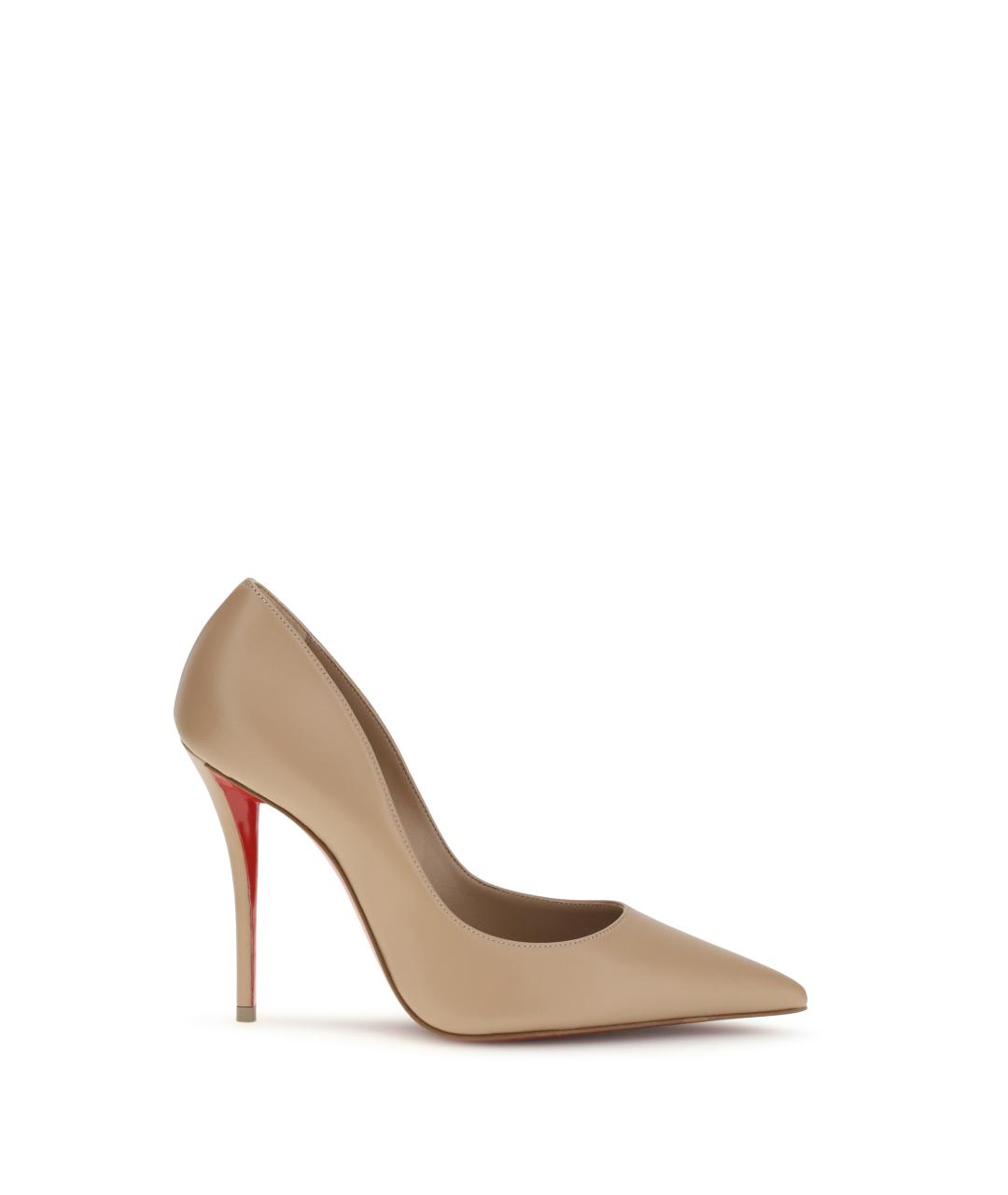 CHRISTIAN LOUBOUTIN Бежевые кожаные туфли, фото 1