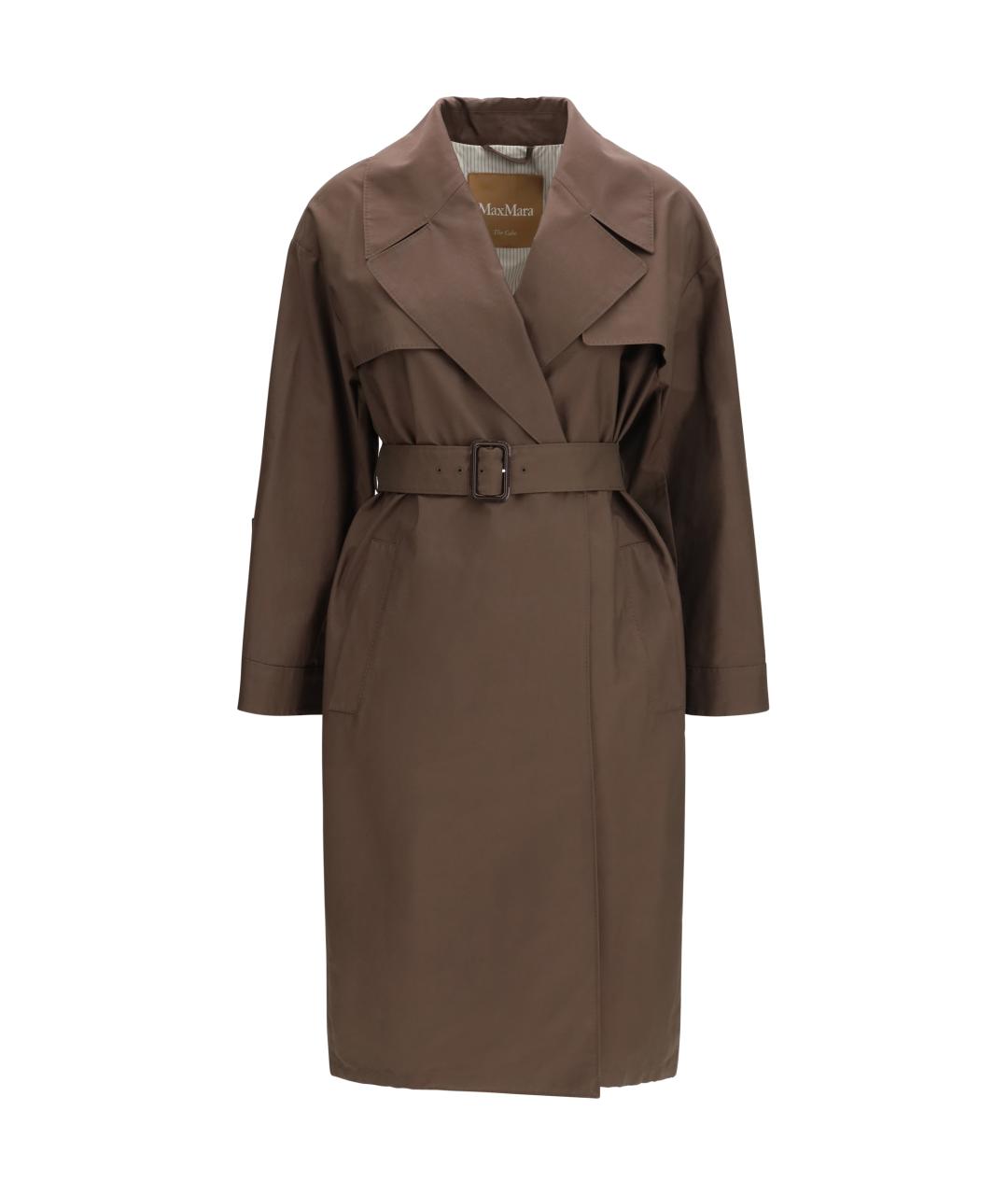 MAX MARA Коричневый хлопковый тренч/плащ, фото 1