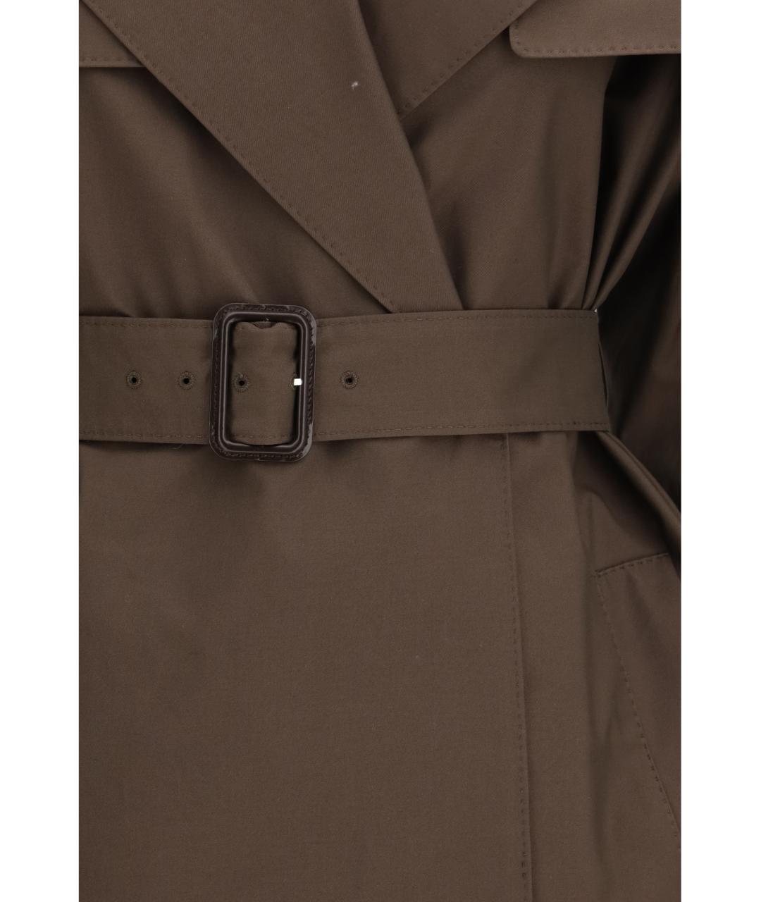 MAX MARA Коричневый хлопковый тренч/плащ, фото 3