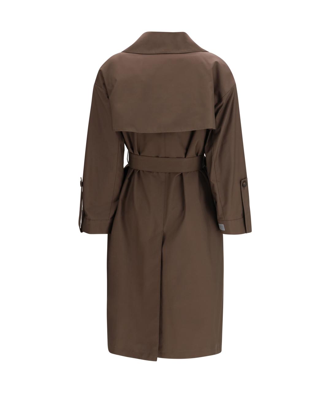 MAX MARA Коричневый хлопковый тренч/плащ, фото 2