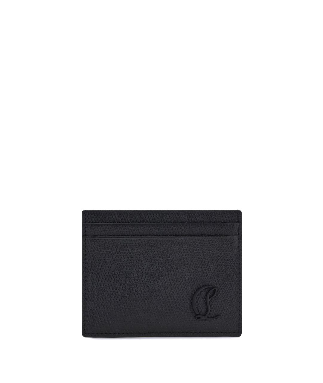 CHRISTIAN LOUBOUTIN Черный кожаный кардхолдер, фото 1