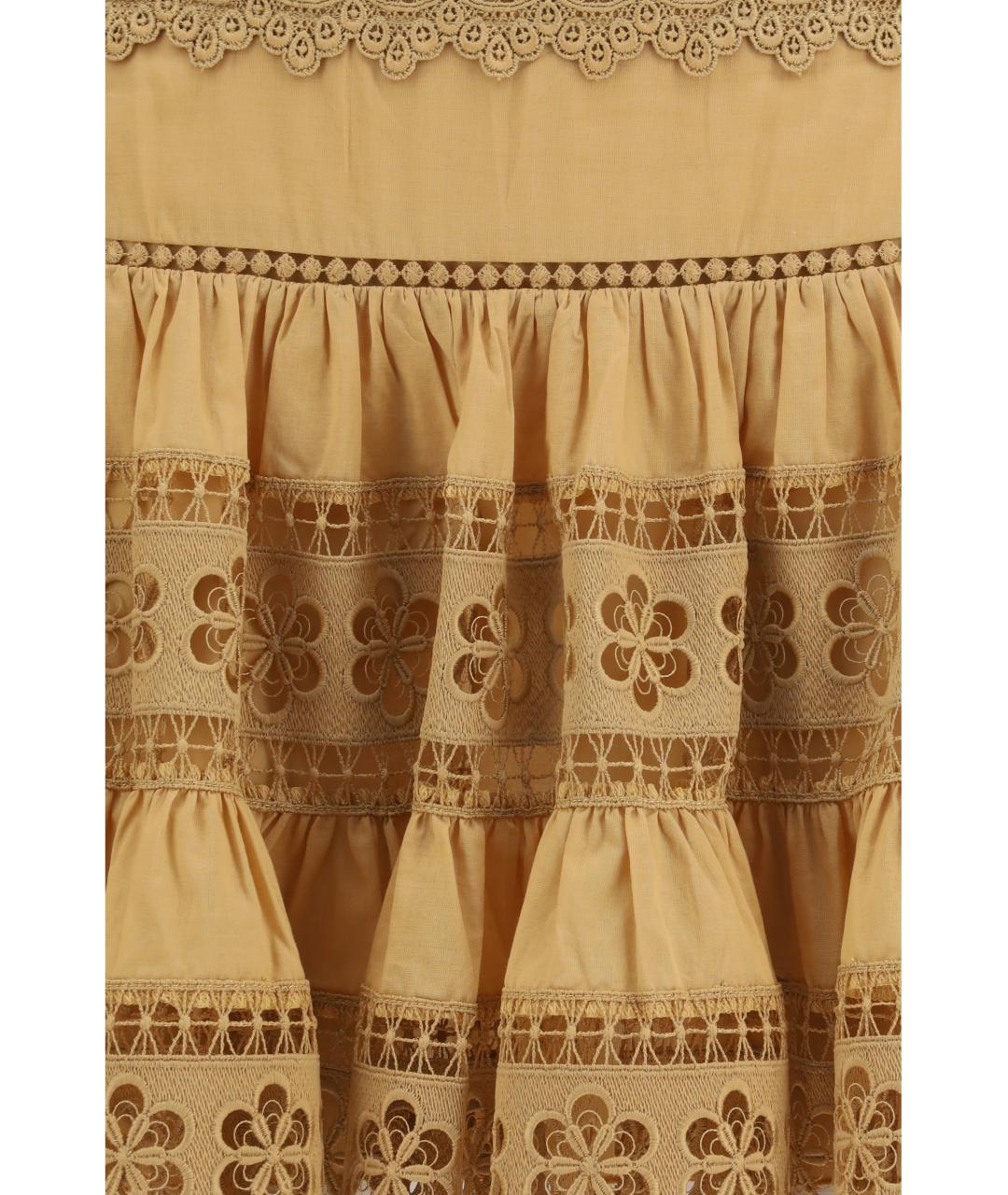 CHARO RUIZ Коричневая хлопковая юбка мини, фото 3