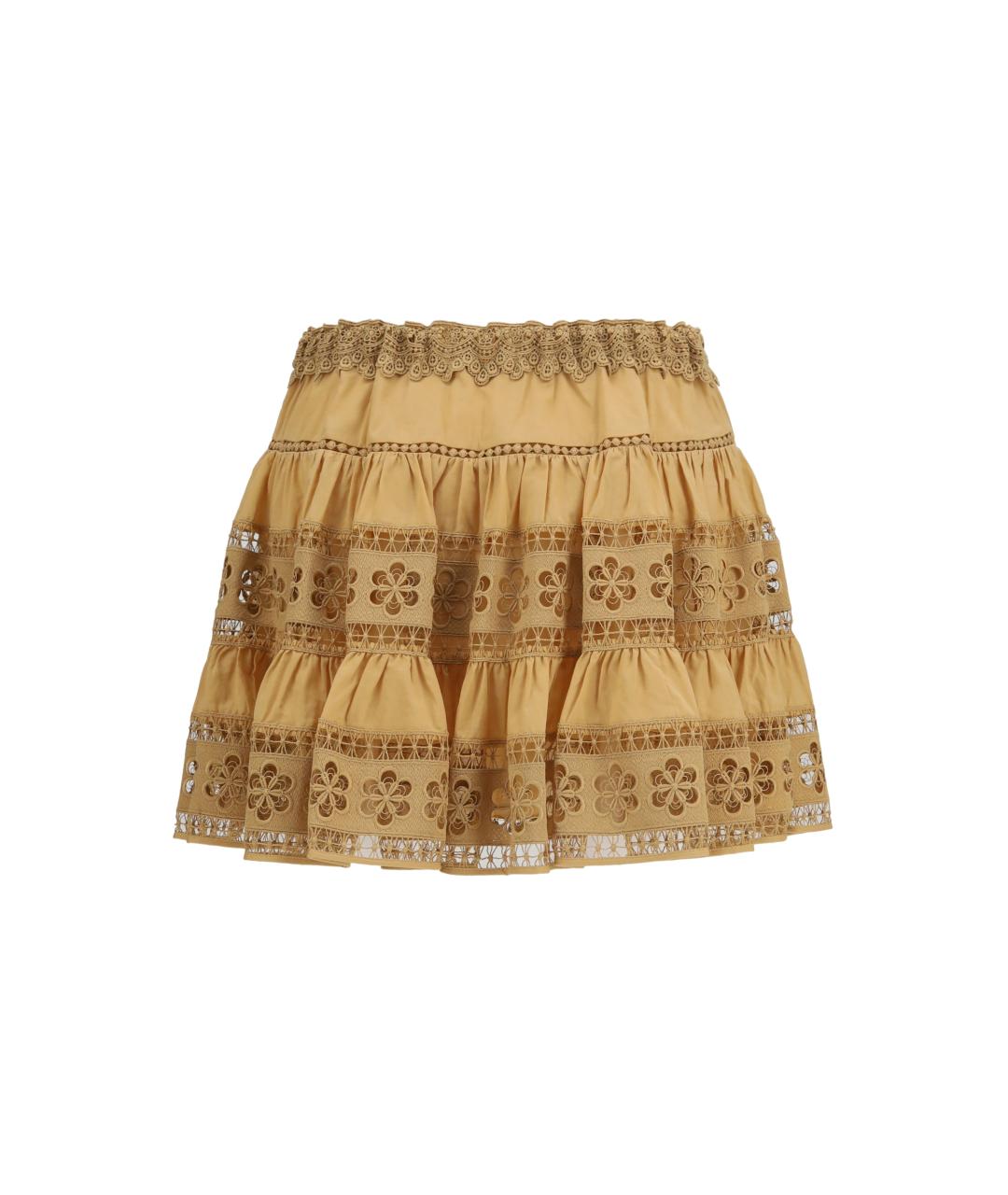 CHARO RUIZ Коричневая хлопковая юбка мини, фото 2