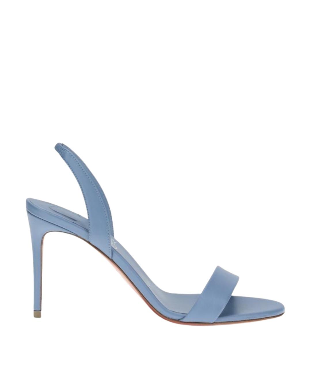 CHRISTIAN LOUBOUTIN Голубые кожаные босоножки, фото 1