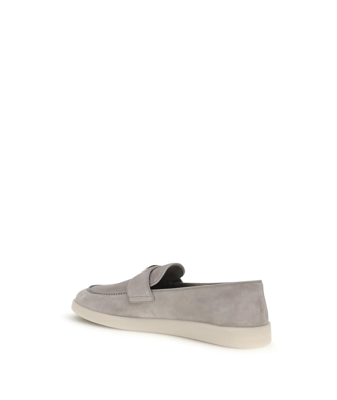 PRADA Серые замшевые лоферы, фото 3