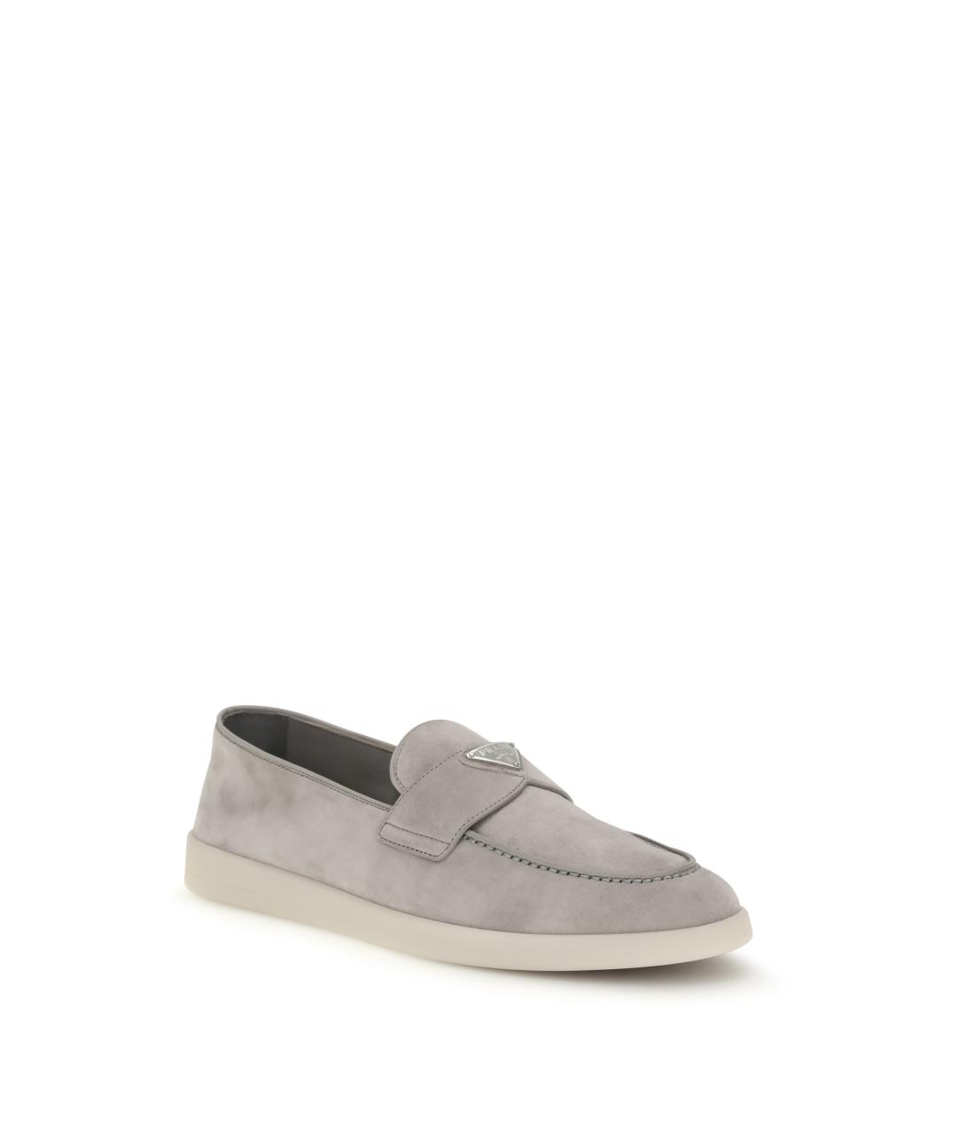 PRADA Серые замшевые лоферы, фото 2