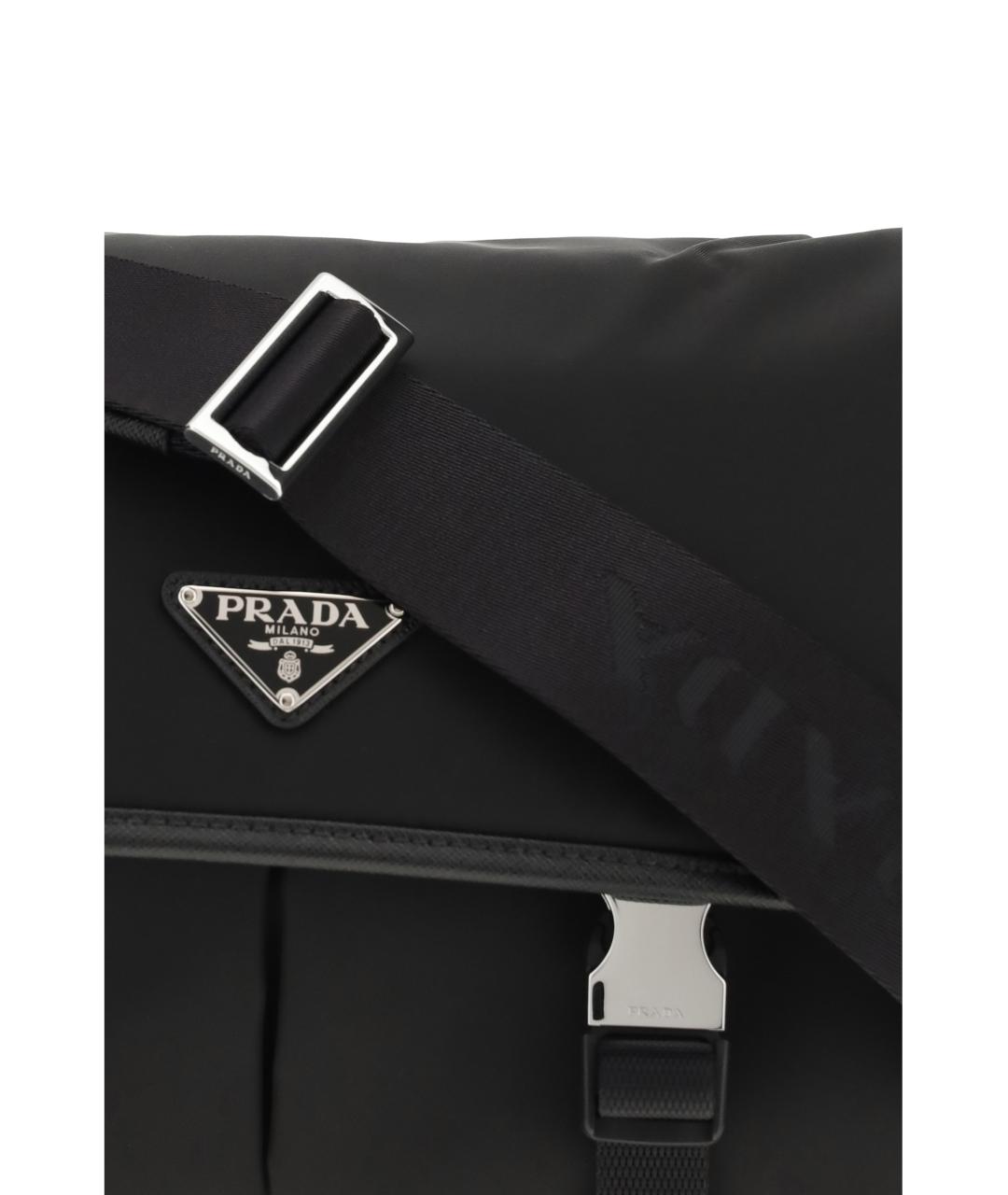 PRADA Черная тканевая сумка на плечо, фото 4
