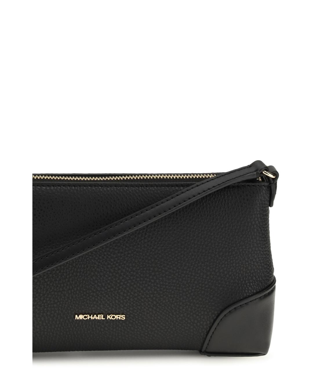 MICHAEL KORS Черная кожаная сумка через плечо, фото 4