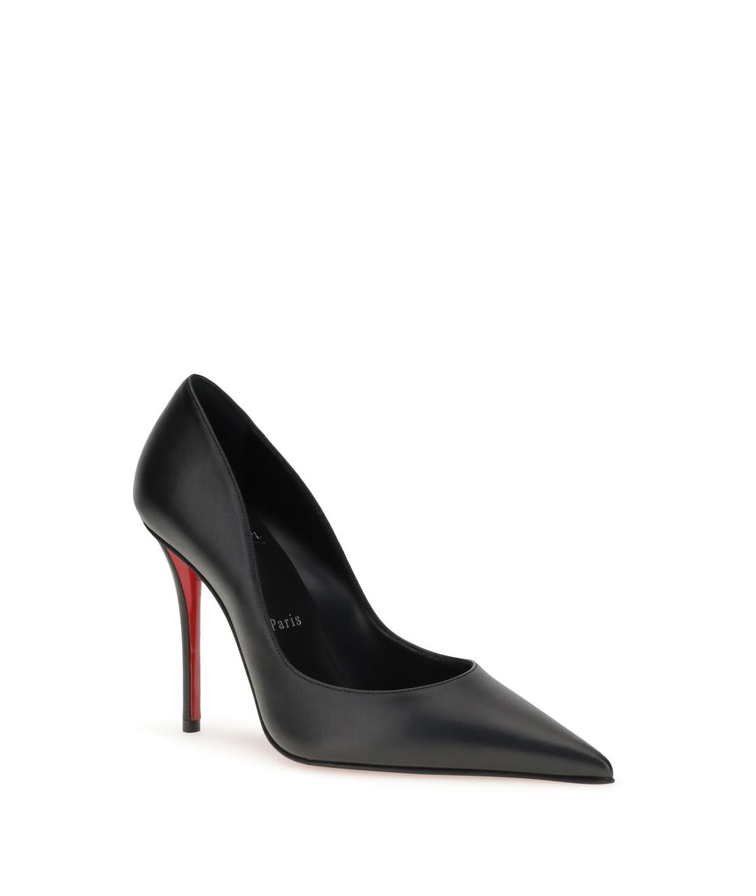 CHRISTIAN LOUBOUTIN Черные кожаные туфли, фото 2