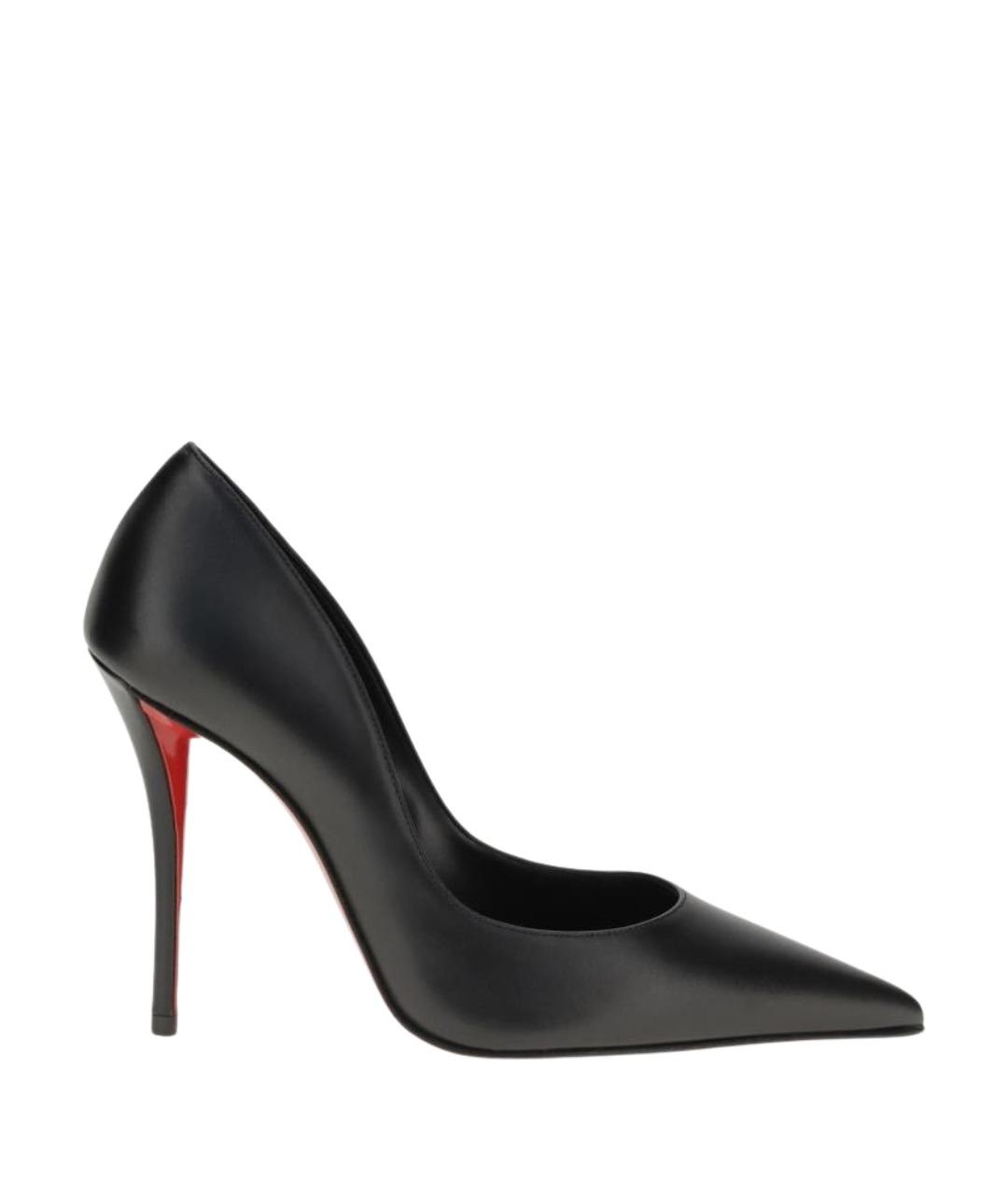 CHRISTIAN LOUBOUTIN Черные кожаные туфли, фото 1