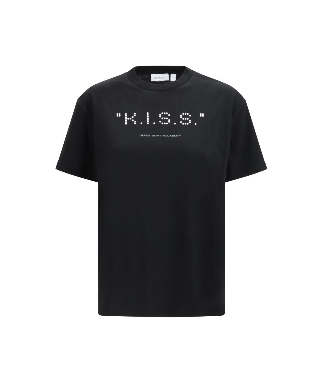 OFF-WHITE Черная хлопковая футболка, фото 4