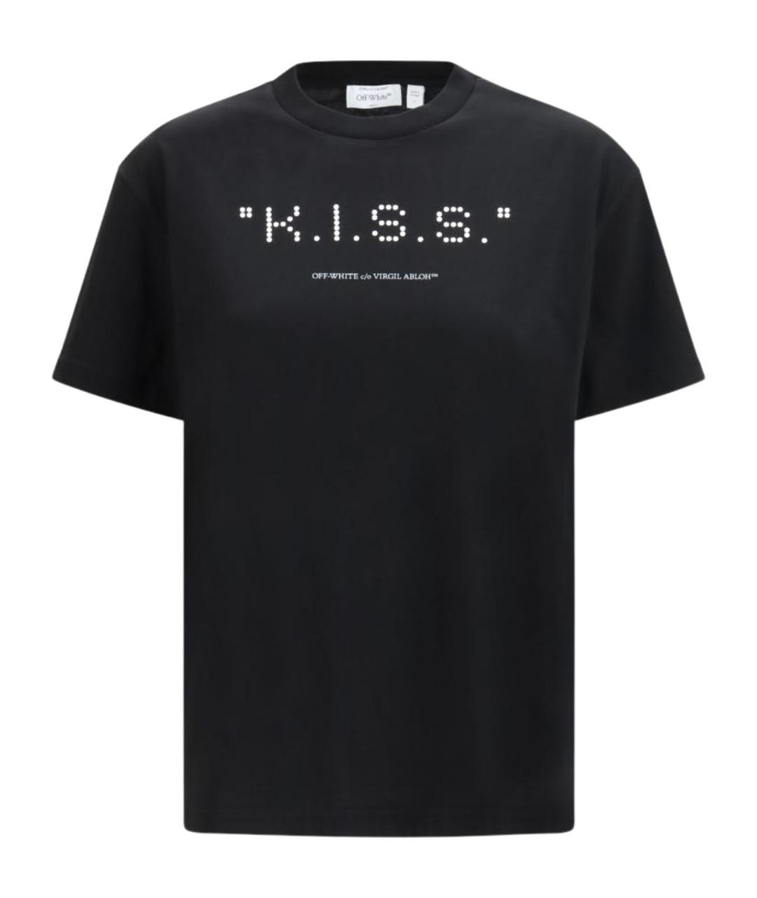 OFF-WHITE Черная хлопковая футболка, фото 1