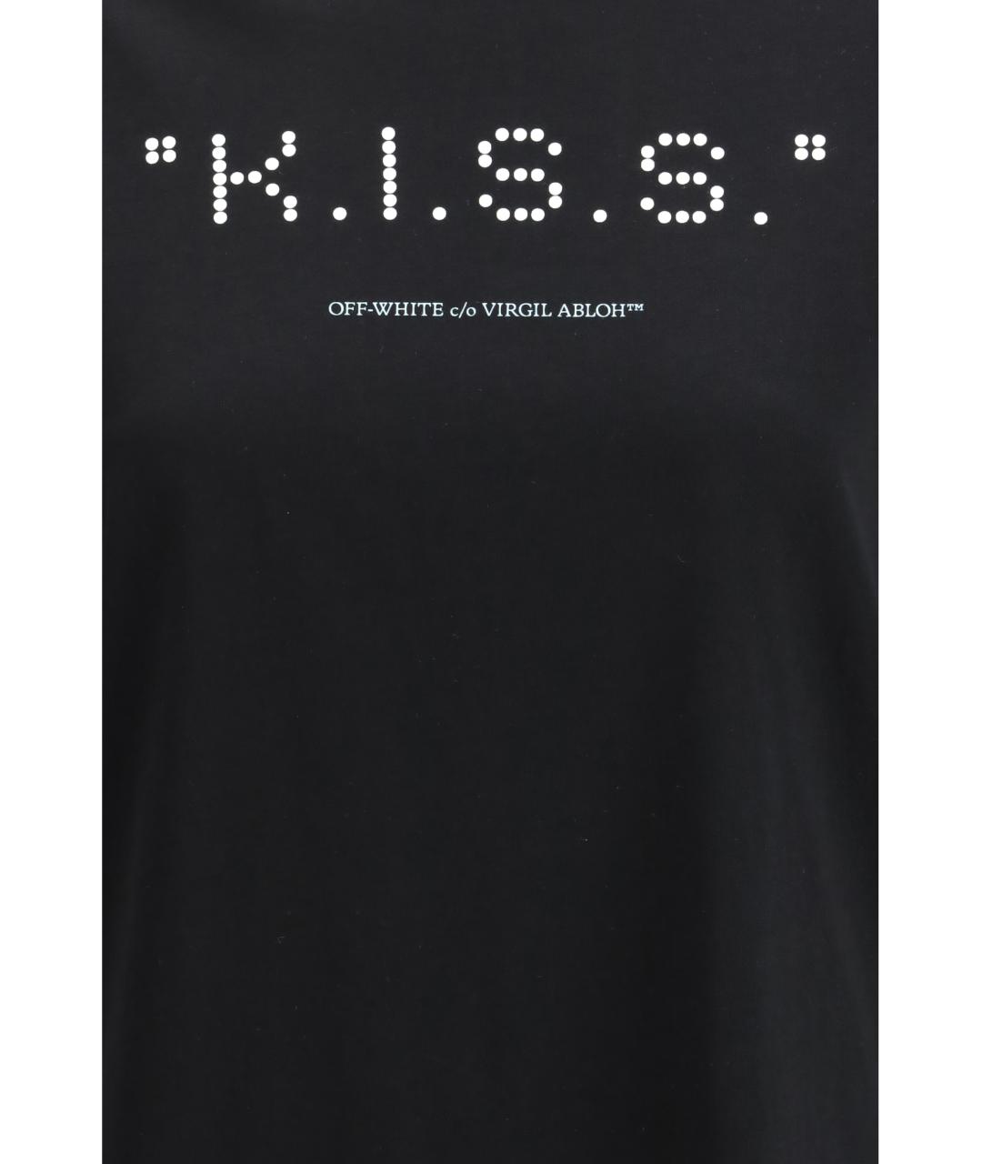 OFF-WHITE Черная хлопковая футболка, фото 3
