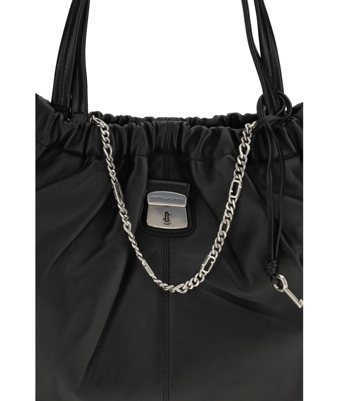 MARC JACOBS Черная кожаная сумка тоут, фото 4