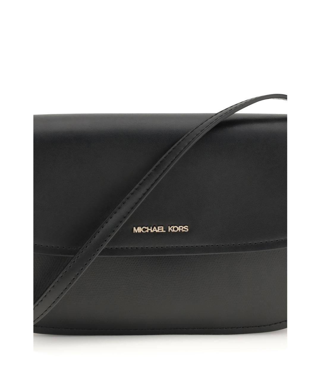 MICHAEL KORS Черная кожаная сумка через плечо, фото 4