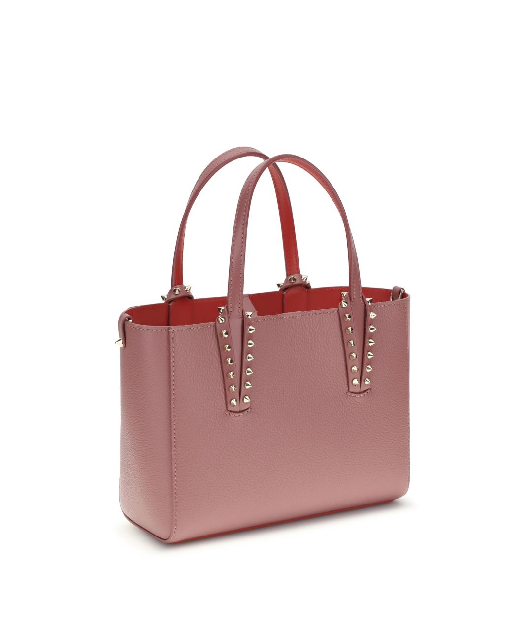 CHRISTIAN LOUBOUTIN Розовая кожаная сумка тоут, фото 3