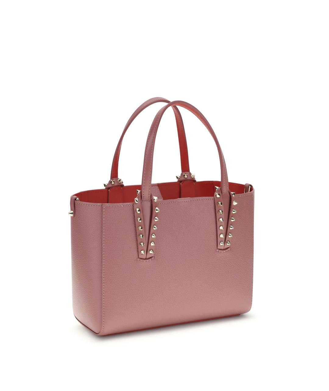 CHRISTIAN LOUBOUTIN Розовая кожаная сумка тоут, фото 2