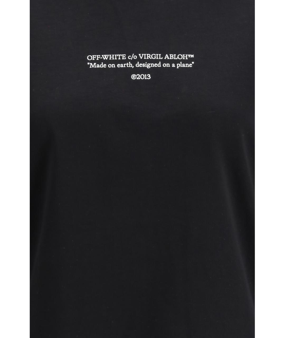 OFF-WHITE Черная хлопковая футболка, фото 3