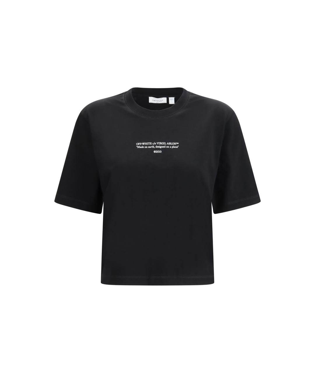 OFF-WHITE Черная хлопковая футболка, фото 4