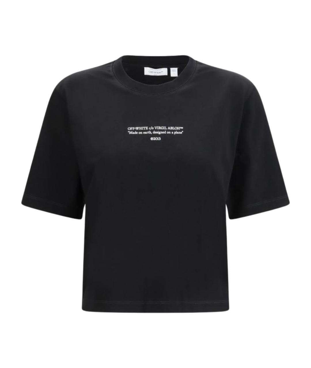 OFF-WHITE Черная хлопковая футболка, фото 1