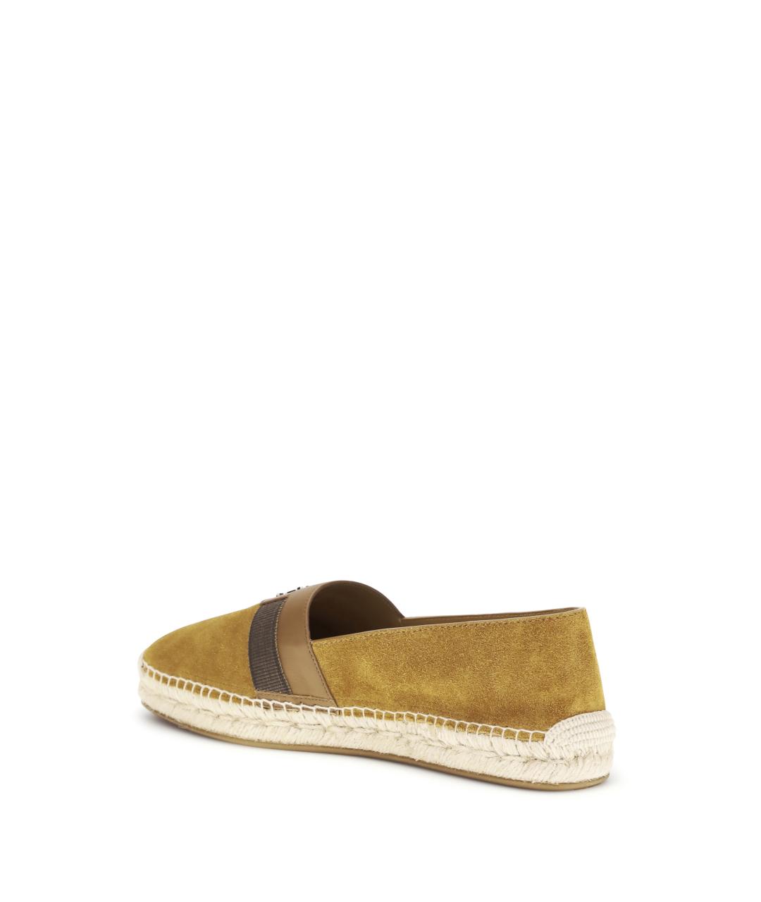 CHRISTIAN LOUBOUTIN Горчичные нубуковые лоферы, фото 3