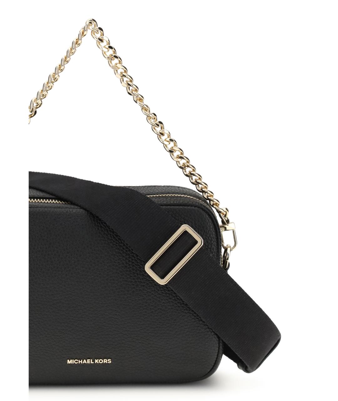 MICHAEL KORS Черная кожаная сумка через плечо, фото 4