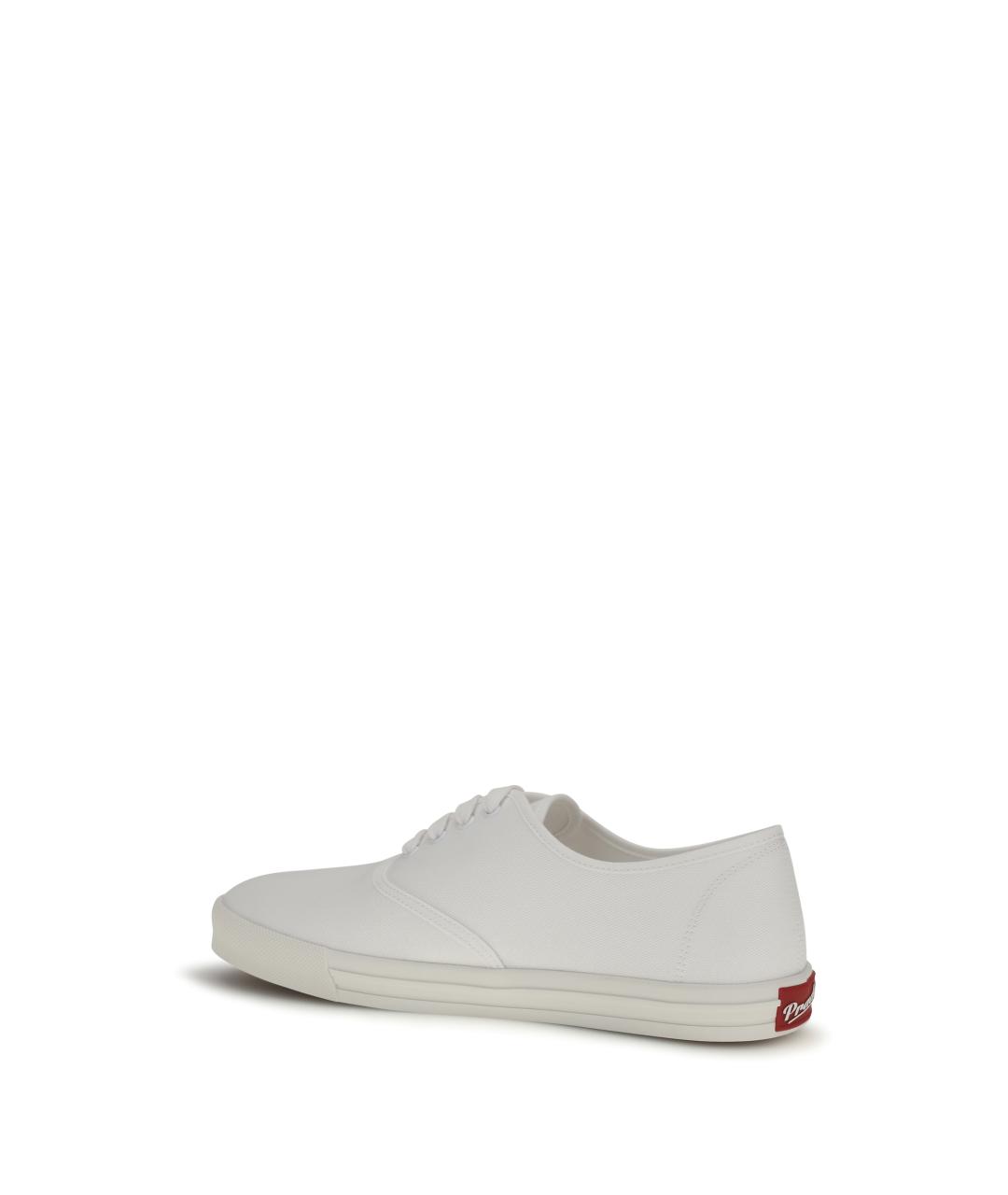 PRADA Белые текстильные низкие кроссовки / кеды, фото 3