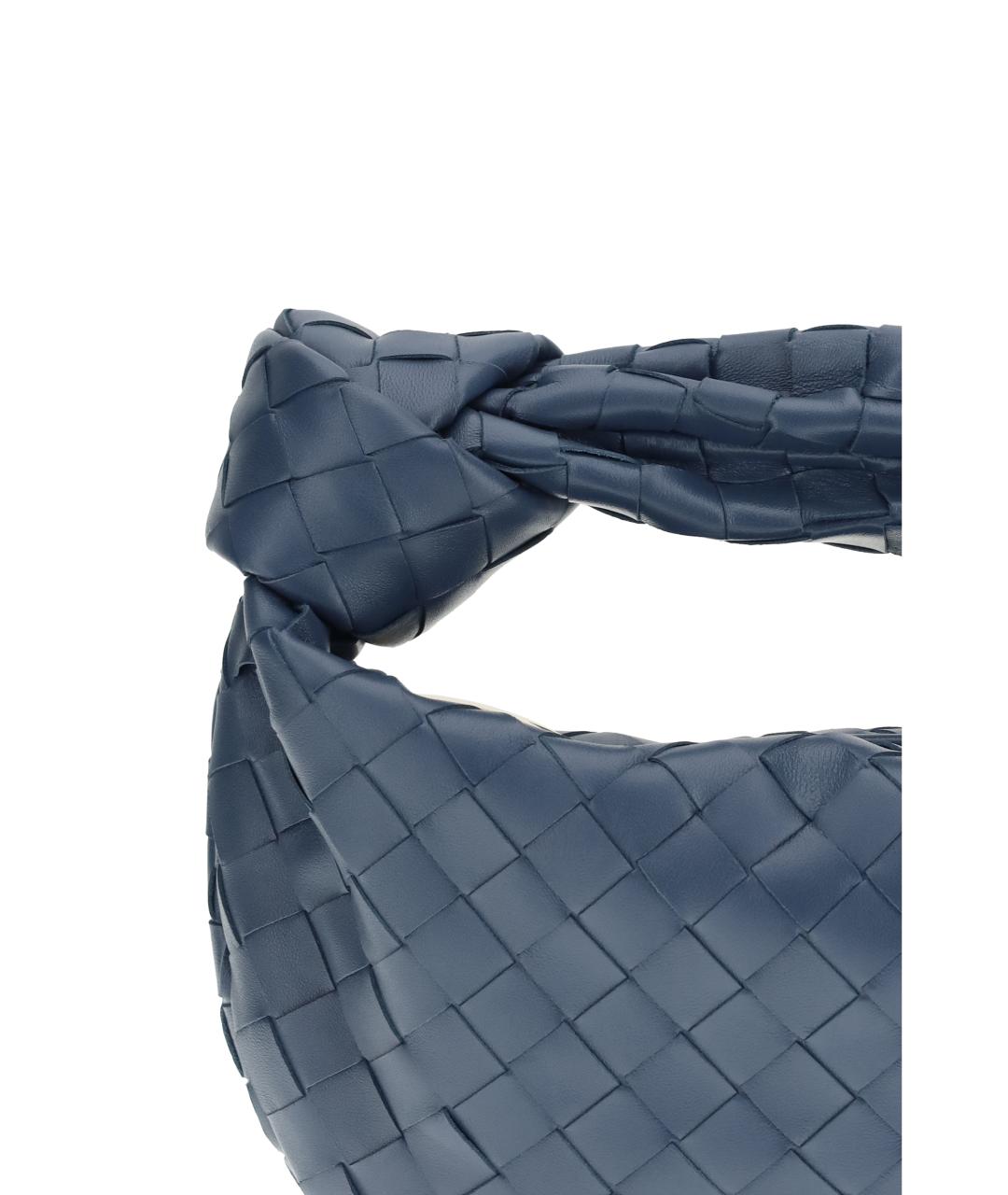 BOTTEGA VENETA Синяя кожаная сумка с короткими ручками, фото 4