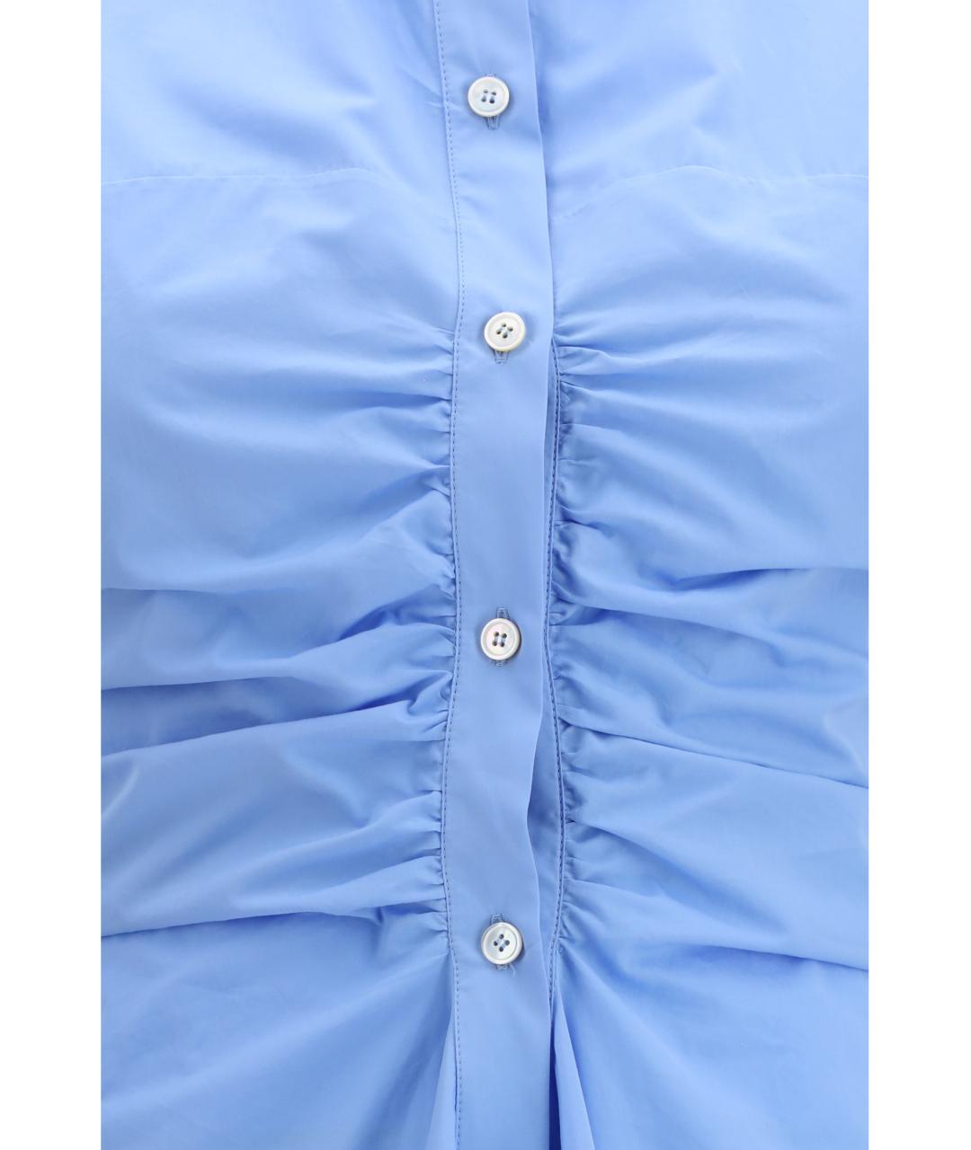 ALEXANDER MCQUEEN Голубое хлопковое повседневное платье, фото 3