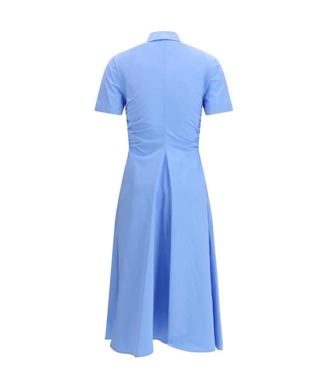 ALEXANDER MCQUEEN Голубое хлопковое повседневное платье, фото 2