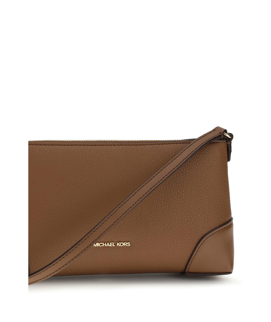 MICHAEL KORS Коричневая кожаная сумка через плечо, фото 4