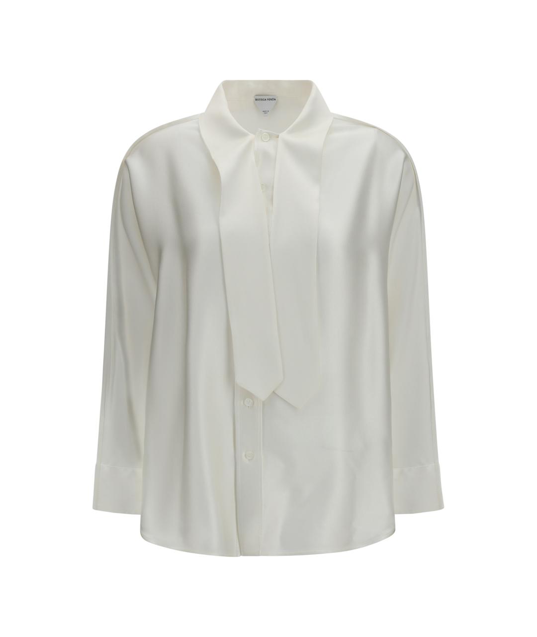 BOTTEGA VENETA Белая шелковая блузы, фото 1