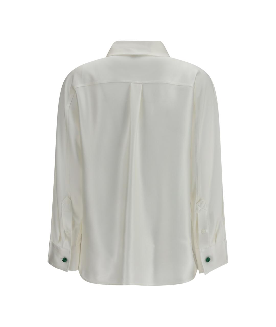 BOTTEGA VENETA Белая шелковая блузы, фото 2