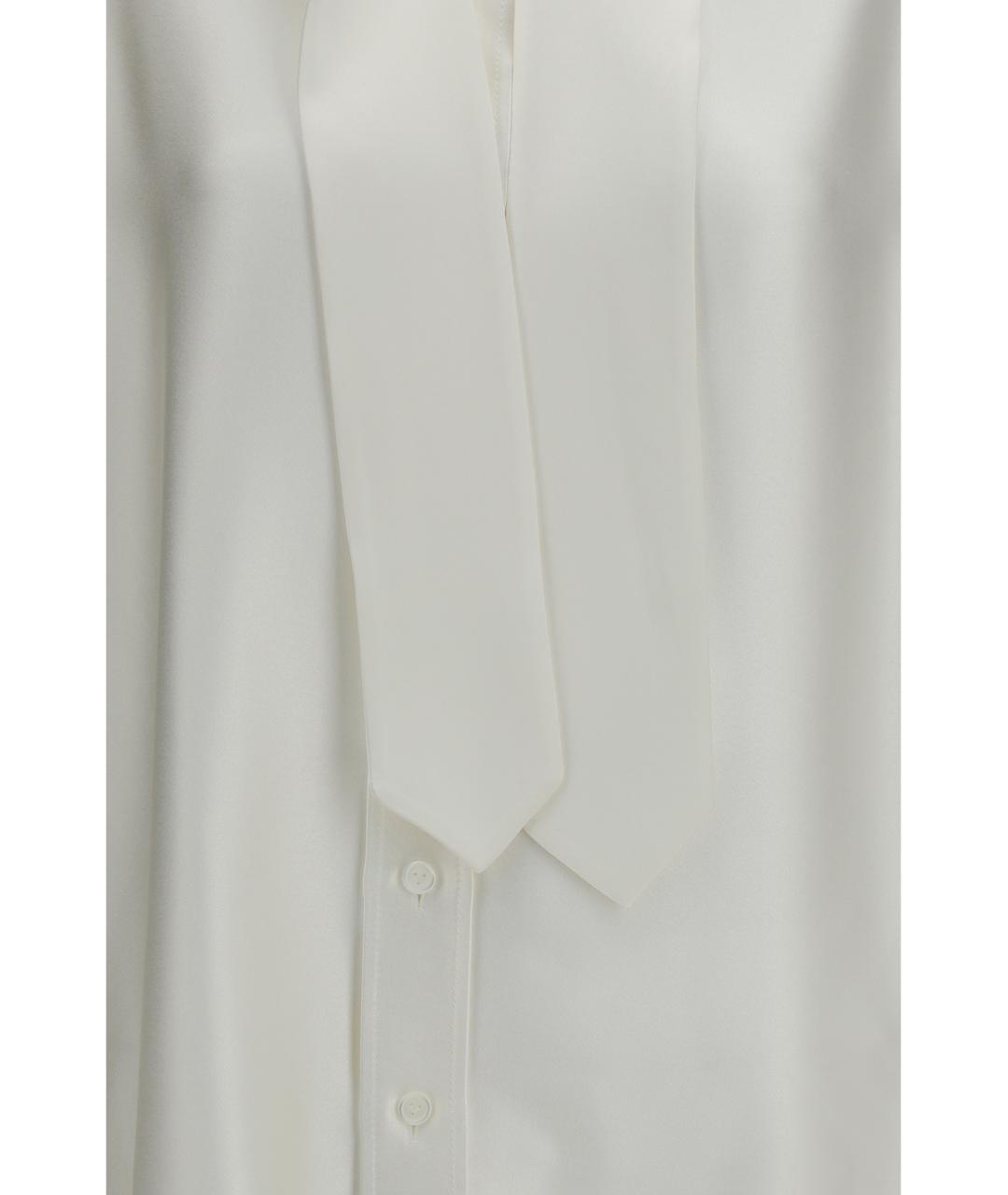 BOTTEGA VENETA Белая шелковая блузы, фото 3