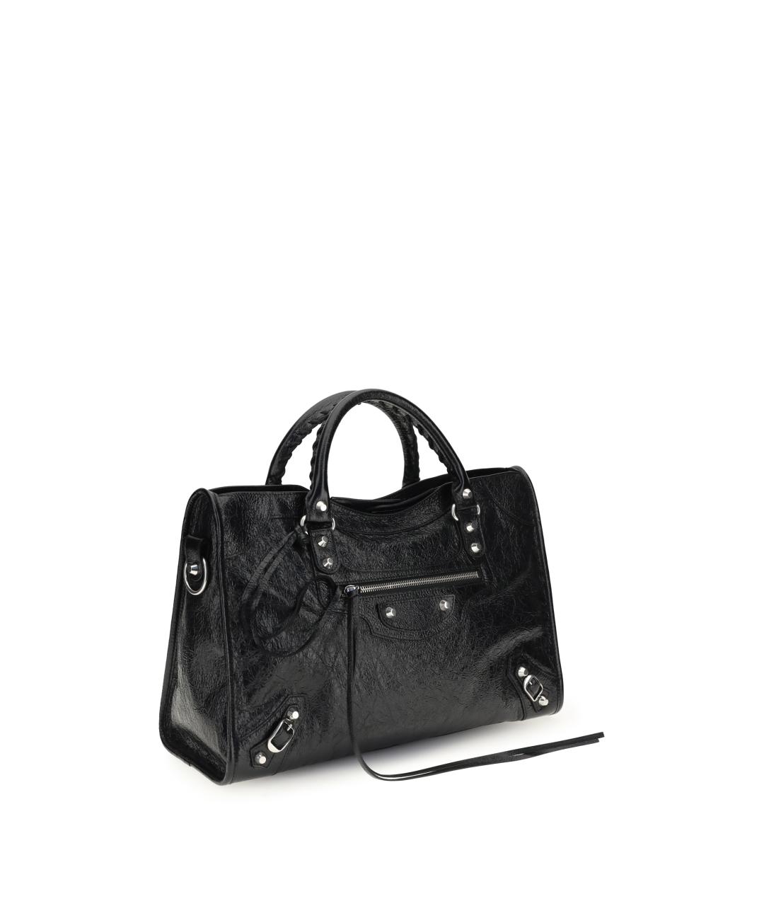 BALENCIAGA Черная кожаная сумка тоут, фото 2