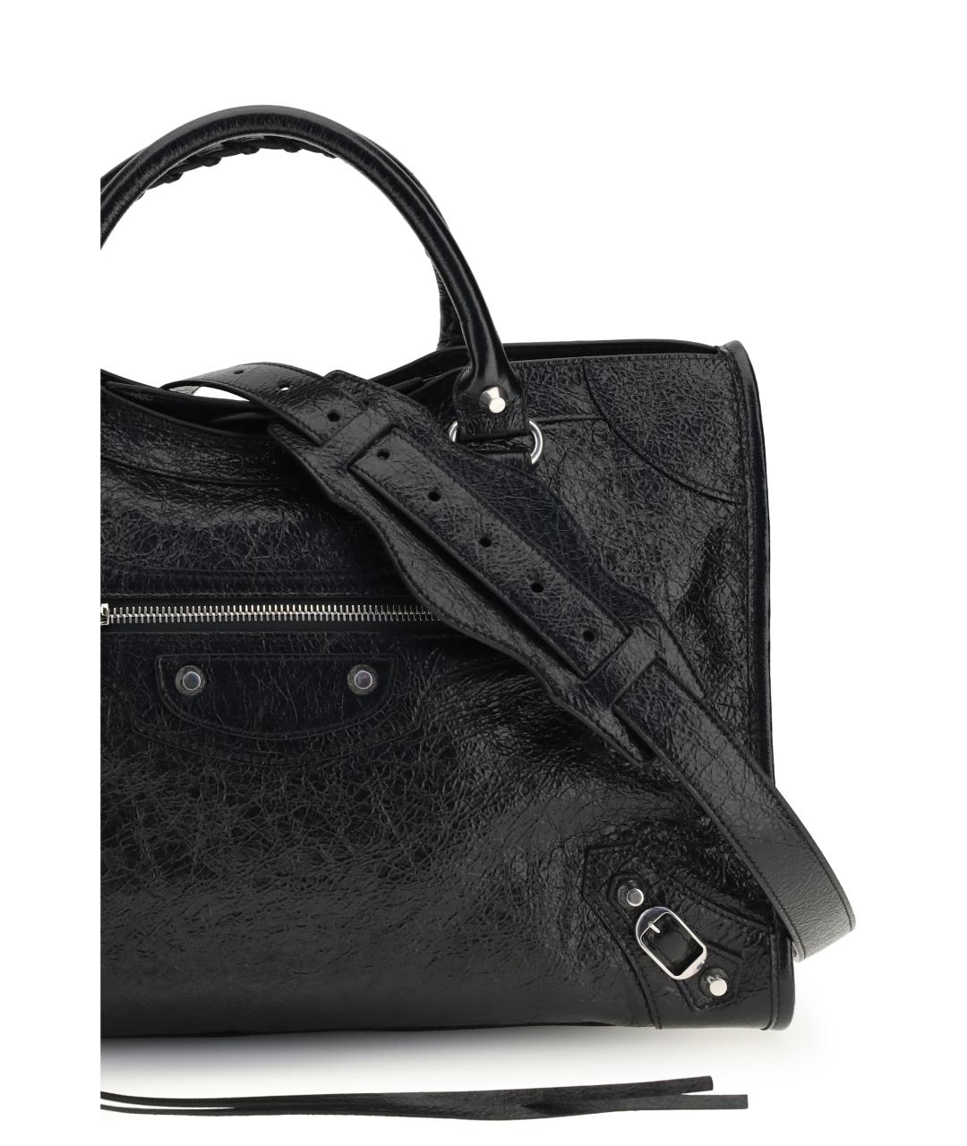 BALENCIAGA Черная кожаная сумка тоут, фото 4
